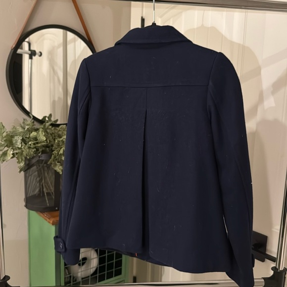 H&M DARK BLUE LINED PEACOAT…WITH POCKETS - Picture 4 of 5